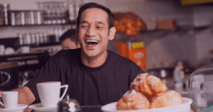 happy teams laughing employee