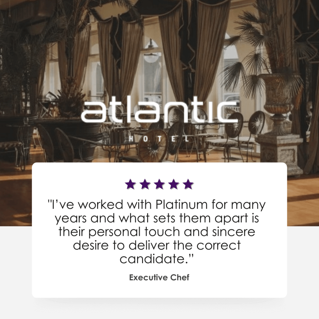 Chef Agency - Atlantic Hotel Testimonial