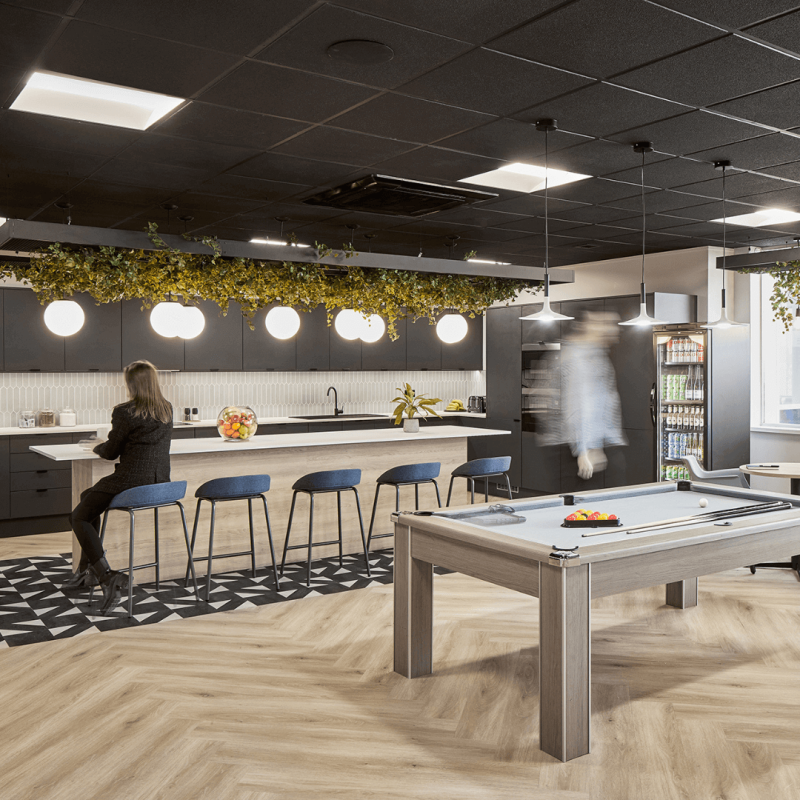 Platinum Recruitment Head office - view o fthe kitchen and break area