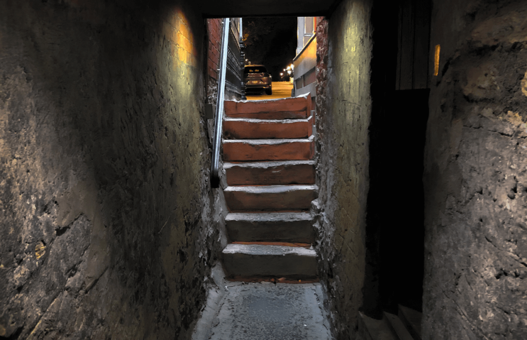 Teamwork SKills: A Set of concrete stairs leading up to the outside