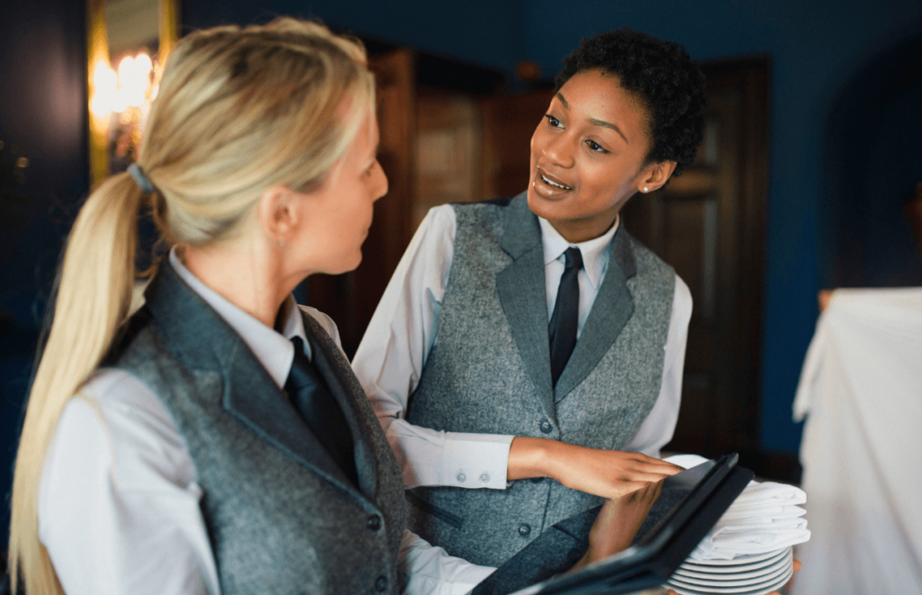 Hospitality worker in training